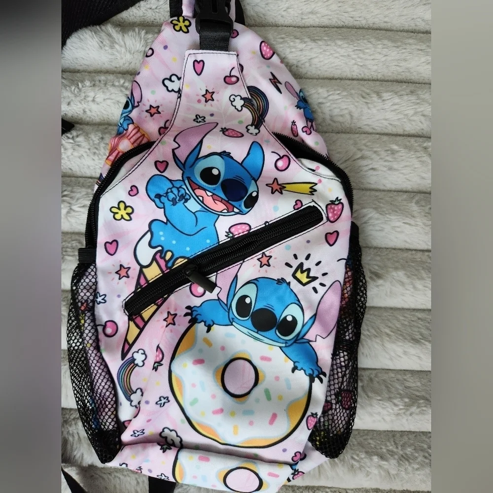Stitch Pink Donut Sling Bag
